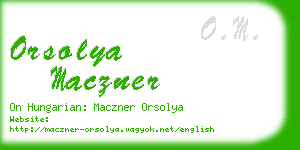 orsolya maczner business card
